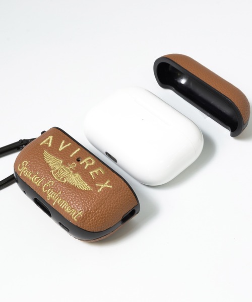 AirPods 1/2 ケース レザー 刺繍 アヴィレックス AirPods Pro 第2世代 第1世代 ケース「刺繍ロゴ