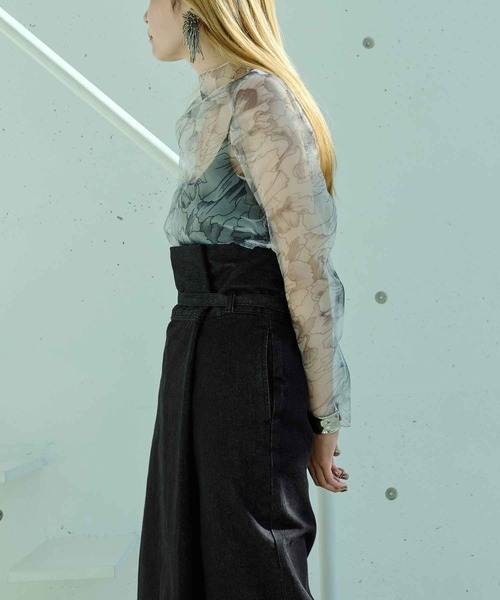 EFFLORESCENCE ブラック XLサイズ モックネックシャツ EFFLORESCENCE モックネックシャツ XL