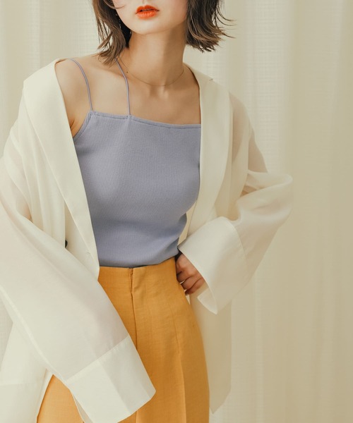SENSE OF PLACE by URBAN RESEARCH(センスオブプレイスバイアーバンリサーチ)の「カップインアシンメトリーキャミソール(キャミソール・レディース・ライトベージュ/パープル/ベージュ/ブラック・ONE)」の1枚目の写真