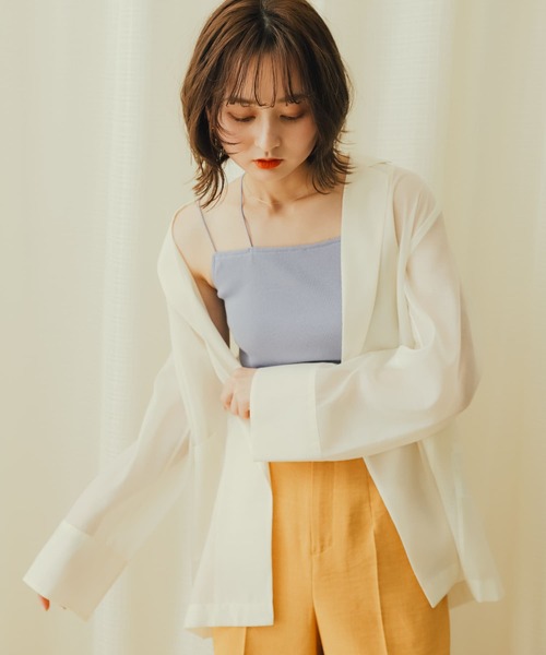 SENSE OF PLACE by URBAN RESEARCH(センスオブプレイスバイアーバンリサーチ)の「カップインアシンメトリーキャミソール(キャミソール・レディース・ライトベージュ/パープル/ベージュ/ブラック・ONE)」の6枚目の写真