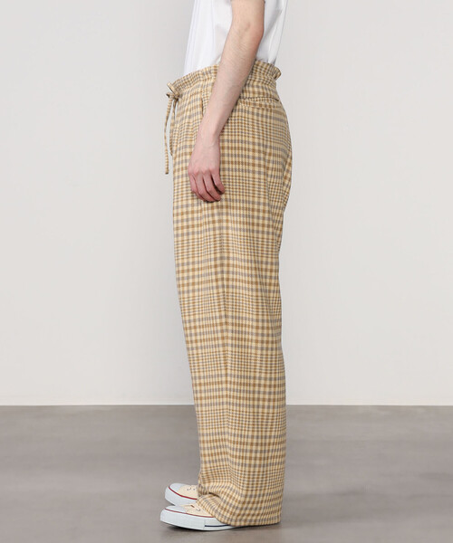 MONITALY（モニタリー）の「MONITALY | ワイドドロップクロッチパンツ チェック MEN（その他パンツ・メンズ・ベージュ系その他・S/M）」の4枚目の写真