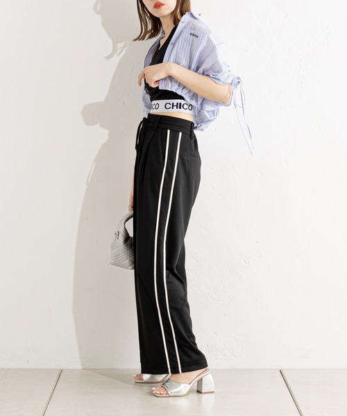 Chico(チコ)の「ドロストクロップド丈シャツ(シャツ/ブラウス・レディース・イエロー系その他2/ブルー系その他2/アイボリー/ブルー/ピンク/イエロー/ブラウン系その他2/ブラック系その他2・FREE)」の19枚目の写真