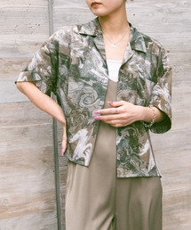 art design open color shirt/アートデザインオープンカラーシャツ
