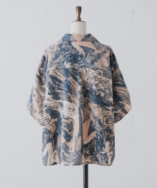 Happy John（ハッピージョン）の「art design open color shirt/アートデザインオープンカラーシャツ（シャツ/ブラウス・レディース・ブルー/グリーン/ブラック・FREE）」の20枚目の写真