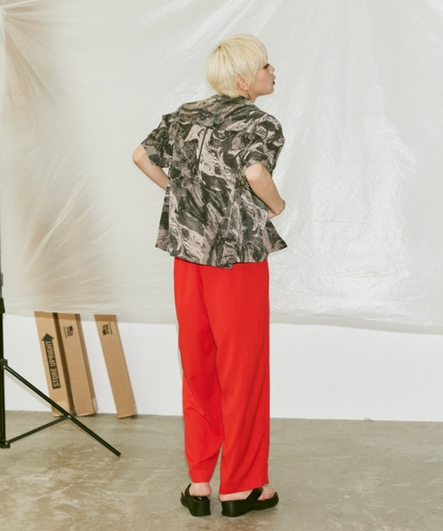 Happy John（ハッピージョン）の「art design open color shirt/アートデザインオープンカラーシャツ（シャツ/ブラウス・レディース・ブルー/グリーン/ブラック・FREE）」の22枚目の写真