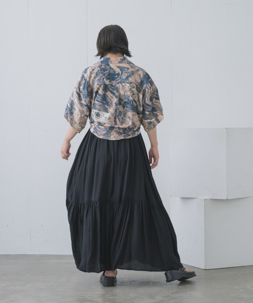 Happy John（ハッピージョン）の「art design open color shirt/アートデザインオープンカラーシャツ（シャツ/ブラウス・レディース・ブルー/グリーン/ブラック・FREE）」の18枚目の写真