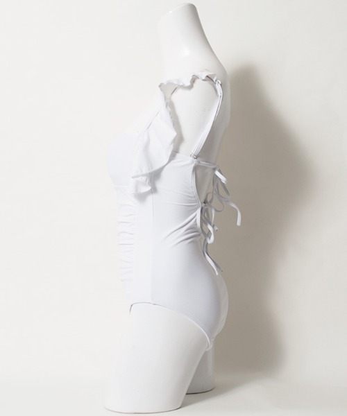 LAVIA(ラヴィア)の「バックオープンワンピースビキニ(水着・レディース・ブラック/ホワイト・L/M)」の15枚目の写真