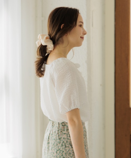 flower(フラワー)の「チャーミングリボントップ(シャツ/ブラウス・レディース・ブルー/ホワイト・FREE)」の16枚目の写真