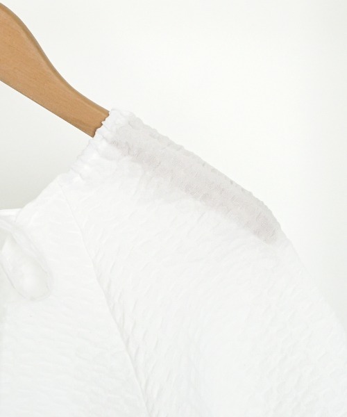 flower(フラワー)の「チャーミングリボントップ(シャツ/ブラウス・レディース・ブルー/ホワイト・FREE)」の6枚目の写真