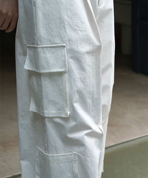 chuclla（チュクラ）の「センタープリーツ カーゴワイドパンツ chw23s083（カーゴパンツ・レディース・ライトブルー/ホワイト・L/M/S）」の4枚目の写真