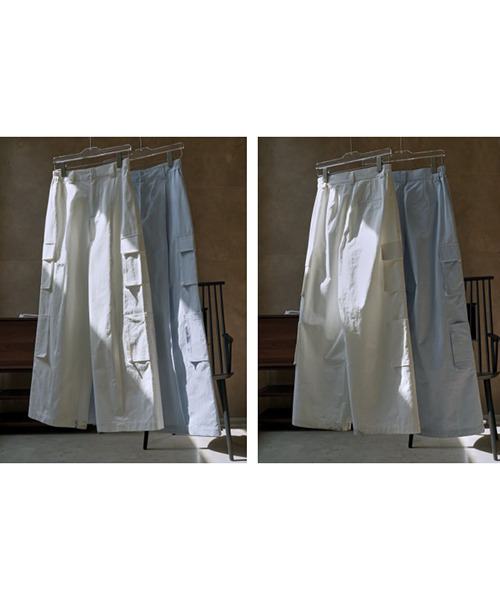 chuclla（チュクラ）の「センタープリーツ カーゴワイドパンツ chw23s083（カーゴパンツ・レディース・ライトブルー/ホワイト・L/M/S）」の17枚目の写真