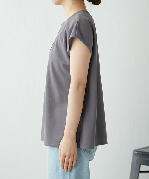 COLLAGE GALLARDAGALANTE（コラージュガリャルダガランテ）の「ジョーゼットソリッドTシャツ（Tシャツ/カットソー・レディース・チャコールグレー/ミント・FREE）」の10枚目の写真