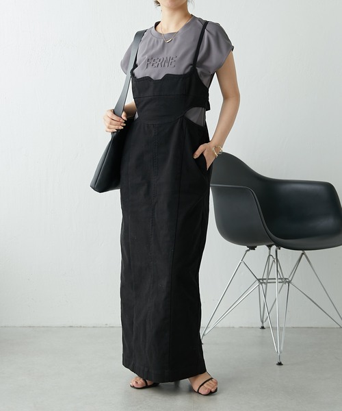 COLLAGE GALLARDAGALANTE（コラージュガリャルダガランテ）の「ジョーゼットソリッドTシャツ（Tシャツ/カットソー・レディース・チャコールグレー/ミント・FREE）」の9枚目の写真