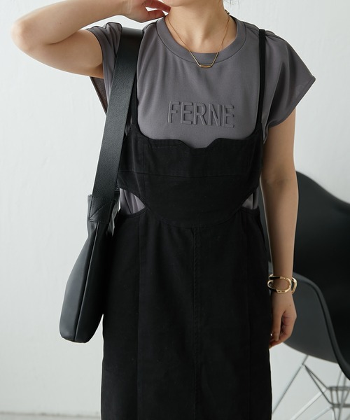 COLLAGE GALLARDAGALANTE（コラージュガリャルダガランテ）の「ジョーゼットソリッドTシャツ（Tシャツ/カットソー・レディース・チャコールグレー/ミント・FREE）」の15枚目の写真