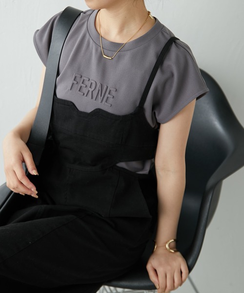 COLLAGE GALLARDAGALANTE（コラージュガリャルダガランテ）の「ジョーゼットソリッドTシャツ（Tシャツ/カットソー・レディース・チャコールグレー/ミント・FREE）」の13枚目の写真