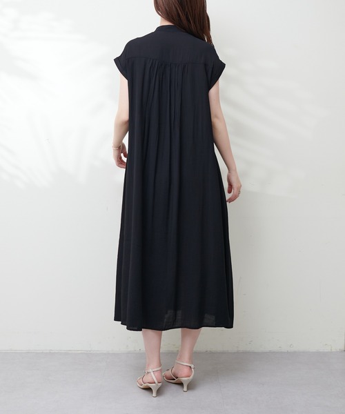 natural couture ギャザーデザイン楊柳シャツワンピース 新品 セール】ギャザーデザイン楊柳シャツワンピース（ワンピース