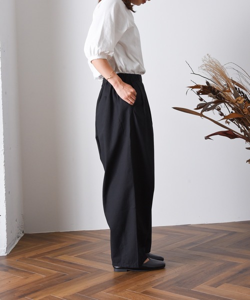 folka（フォルカ）の「1-コットン リネン ワイドパンツ サーカスパンツ（その他パンツ・レディース・ブラック/ネイビー/オートミール・FREE）」の12枚目の写真
