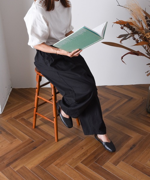 folka（フォルカ）の「1-コットン リネン ワイドパンツ サーカスパンツ（その他パンツ・レディース・ブラック/ネイビー/オートミール・FREE）」の17枚目の写真