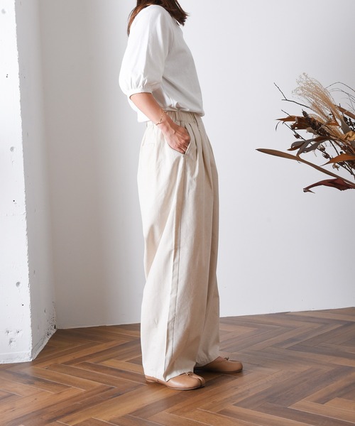 folka（フォルカ）の「1-コットン リネン ワイドパンツ サーカスパンツ（その他パンツ・レディース・ブラック/ネイビー/オートミール・FREE）」の16枚目の写真