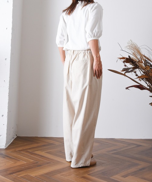 folka（フォルカ）の「1-コットン リネン ワイドパンツ サーカスパンツ（その他パンツ・レディース・ブラック/ネイビー/オートミール・FREE）」の9枚目の写真