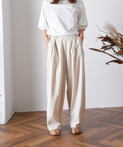 folka（フォルカ）の「1-コットン リネン ワイドパンツ サーカスパンツ（その他パンツ・レディース・ブラック/ネイビー/オートミール・FREE）」の19枚目の写真