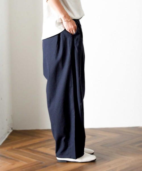 folka（フォルカ）の「1-コットン リネン ワイドパンツ サーカスパンツ（その他パンツ・レディース・ブラック/ネイビー/オートミール・FREE）」の7枚目の写真