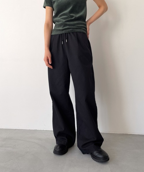 CANAL JEAN（キャナルジーン）の「El mar(エルマール) コットンストレートパンツ（その他パンツ・レディース・ブラック/ホワイト・ONE SIZE）」の2枚目の写真