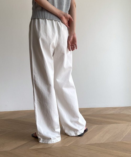 CANAL JEAN（キャナルジーン）の「El mar(エルマール) コットンストレートパンツ（その他パンツ・レディース・ブラック/ホワイト・ONE SIZE）」の4枚目の写真