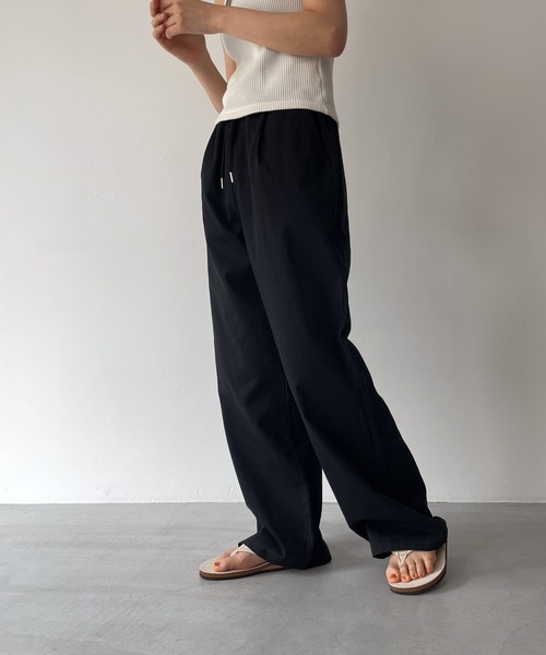 CANAL JEAN（キャナルジーン）の「El mar(エルマール) コットンストレートパンツ（その他パンツ・レディース・ブラック/ホワイト・ONE SIZE）」の6枚目の写真