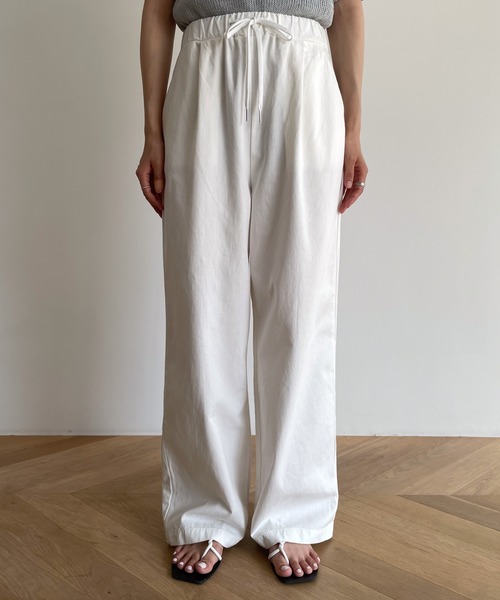 CANAL JEAN（キャナルジーン）の「El mar(エルマール) コットンストレートパンツ（その他パンツ・レディース・ブラック/ホワイト・ONE SIZE）」の9枚目の写真