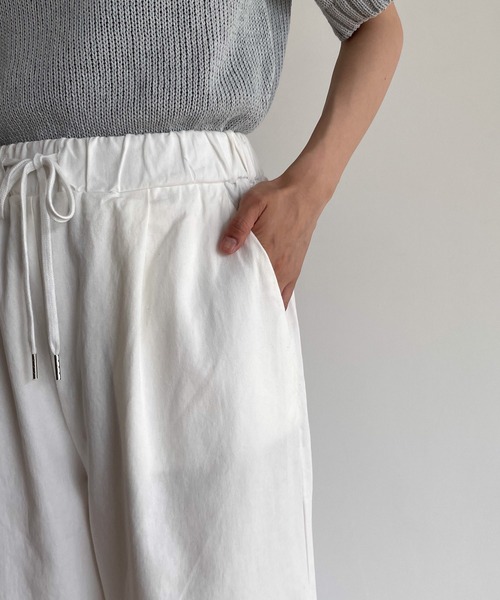 CANAL JEAN（キャナルジーン）の「El mar(エルマール) コットンストレートパンツ（その他パンツ・レディース・ブラック/ホワイト・ONE SIZE）」の13枚目の写真