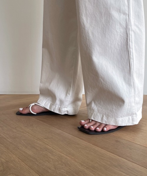 CANAL JEAN（キャナルジーン）の「El mar(エルマール) コットンストレートパンツ（その他パンツ・レディース・ブラック/ホワイト・ONE SIZE）」の14枚目の写真