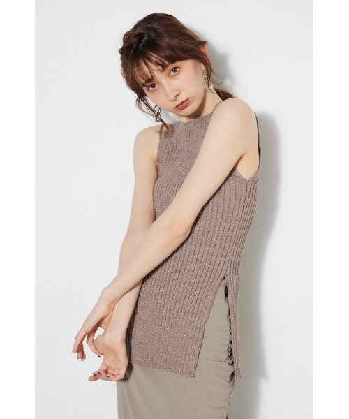 アメスリラメニットトップス アメスリラメニットトップス（タンクトップ）｜anuans（ア