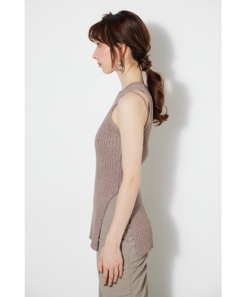 rienda（リエンダ）の「アメスリラメニットトップス（タンクトップ・レディース・ホワイト/ブルー/ライトブラウン/ブラック・SMALL/MEDIUM）」の19枚目の写真