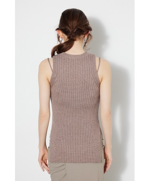 rienda（リエンダ）の「アメスリラメニットトップス（タンクトップ・レディース・ホワイト/ブルー/ライトブラウン/ブラック・SMALL/MEDIUM）」の20枚目の写真