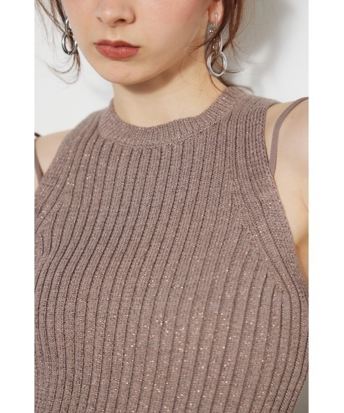 rienda（リエンダ）の「アメスリラメニットトップス（タンクトップ・レディース・ホワイト/ブルー/ライトブラウン/ブラック・SMALL/MEDIUM）」の21枚目の写真