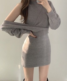 LADY LIKE（レディライク）の「カシュクールニット付きミニワンピース（ワンピース）」