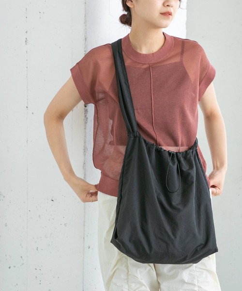 KBF（ケイビーエフ）の「ナイロンドロストBAG（ショルダーバッグ・レディース・アイボリー/ブラック・ONE）」の3枚目の写真