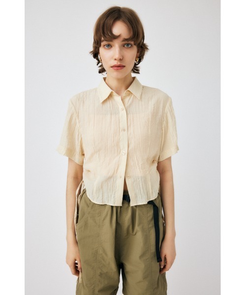 MOUSSY(マウジー)の「SIDE GATHER H/S シャツ(シャツ/ブラウス・レディース・ブラック/ターコイズブルー/オレンジ系その他/アイボリー・FREE)」の2枚目の写真