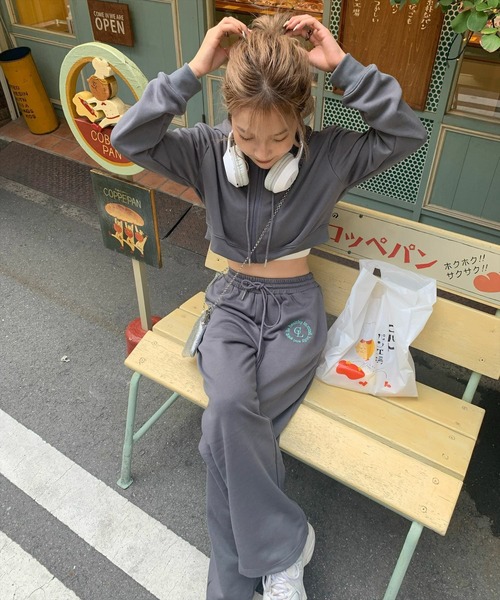 clear（クリア）の「【ZOZO限定】刺繍入りスウェットワイドパンツ[セットアップ可能 低身長用サイズ有 春夏 カジュアル]（スウェットパンツ・レディース・チャコールグレー/ブラック/モカ/アイボリー/ピンク・F/XS）」の14枚目の写真