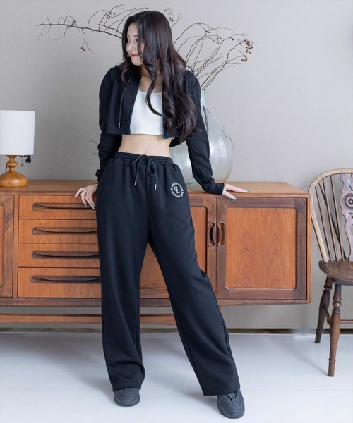 clear（クリア）の「【ZOZO限定】刺繍入りスウェットワイドパンツ[セットアップ可能 低身長用サイズ有 春夏 カジュアル]（スウェットパンツ・レディース・チャコールグレー/ブラック/モカ/アイボリー/ピンク・F/XS）」の20枚目の写真