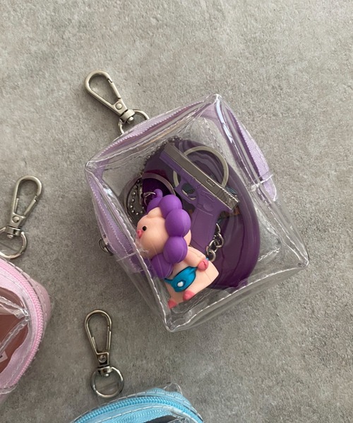 WEGO（ウィゴー）の「WEGO/【一部店限定】立体クリアミニポーチ（ポーチ・レディース・ブラック/イエロー/ブルー/ホワイト/レッド/グリーン系その他/サックスブルー/ライトパープル/ライトピンク・FREE）」の6枚目の写真