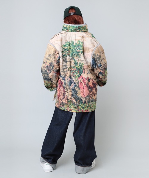 ETRO フラワープリント リバーシブルダウンジャケット グリーン ETRO フラワープリント リバーシブルダウンジャケット グリーン