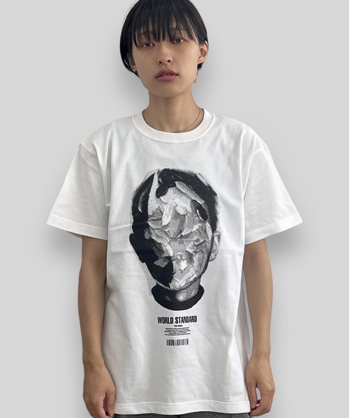 WORLD STANDARD（ワールドスタンダード）の「WORLD STANDARD/ワールドスタンダード プリント 半袖Tシャツ WSHT-012（Tシャツ/カットソー・メンズ・ブラック/ホワイト・XL/M/L）」の4枚目の写真
