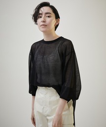 SALON adam et rope' | シアーボリュームスリーブプルオーバー【洗える】(Tシャツ/カットソー)