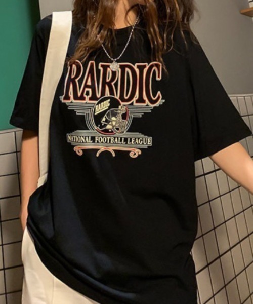 SHEENA(シーナ)の「綿100%、RARDICロゴオーバーサイズTシャツ(Tシャツ/カットソー・レディース・ネイビー/ブラック・M)」の12枚目の写真