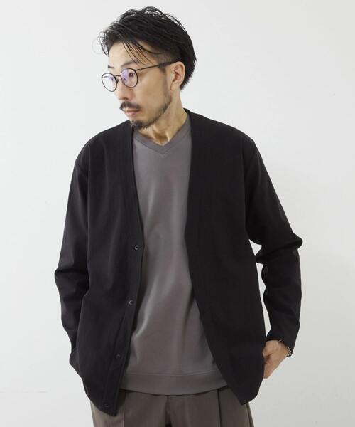 MEN'S MELROSE（メンズメルローズ）の「トリコットピケカーディガン（カーディガン/ボレロ・メンズ・モカ/ブルー/ブラック・4/3/2）」の2枚目の写真