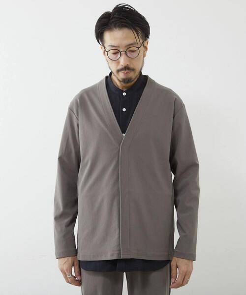 メンズメルローズ カーディガン Lサイズ テクスチャーメッシュハーフ