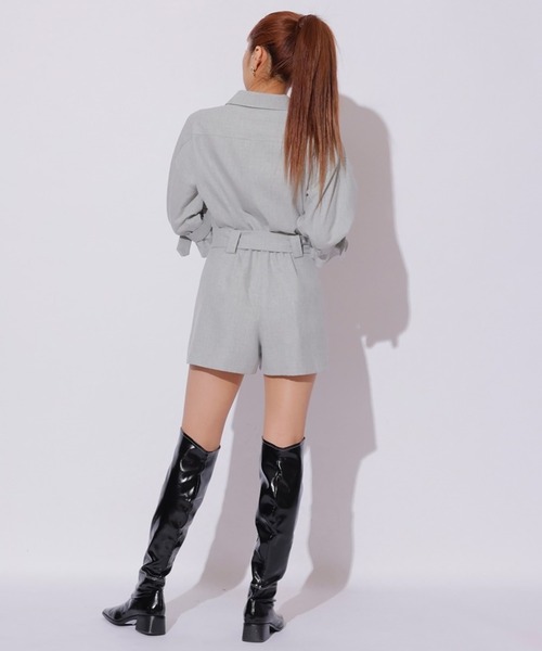 REDYAZEL（レディアゼル）の「キャンディースリーブミニロンパース（つなぎ/オールインワン・レディース・グレー/オフホワイト・FREE）」の8枚目の写真