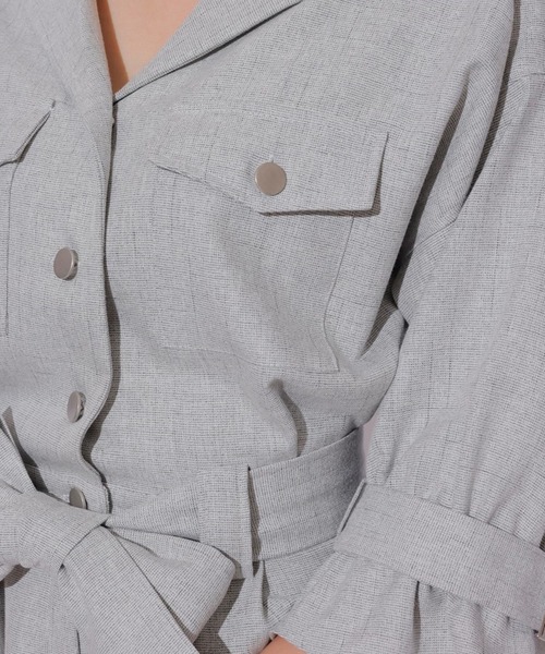 REDYAZEL（レディアゼル）の「キャンディースリーブミニロンパース（つなぎ/オールインワン・レディース・グレー/オフホワイト・FREE）」の11枚目の写真